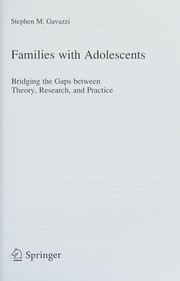 Cover of Families with adolescents by Stephen M. Gavazzi