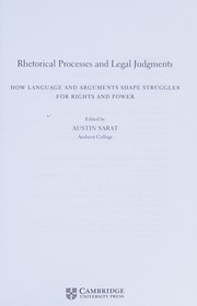 Front cover of Rhetorical Processes and Legal Judgments by Austin Sarat