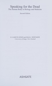 Front cover of Speaking for the dead by Jones, D. Gareth