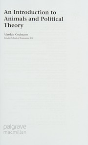 Front cover of An introduction to animals and political theory by Alasdair Cochrane