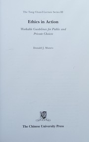 Cover of Ethics in action by Donald J. Munro