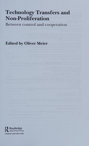 Cover of Technology Transfers and Non-Proliferation by Oliver Meier