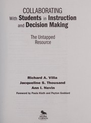 Front cover of Collaborating with students in instruction and decision making by Jacqueline S. Thousand