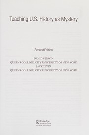Front cover of Teaching U.S. history as mystery by David Gerwin