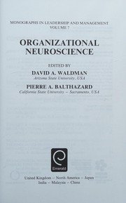 Cover of Organizational Neuroscience by Yair Berson