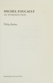 Cover of Michel Foucault by Barker, Philip