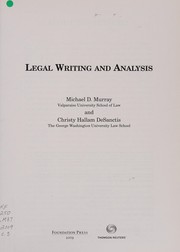 Front cover of Legal writing and analysis by Michael D. Murray