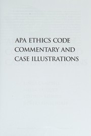 Cover of APA ethics code commentary and case illustrations by Unknown