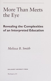 Cover of More Than Meets the Eye by Melissa B. Smith
