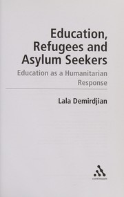Front cover of Education, refugees, and asylum seekers by Lala Demirdjian