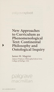 Cover of New Approaches to Curriculum As Phenomenological Text by James M. Magrini