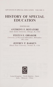 Cover of History of Special Education by Anthony F. Rotatori