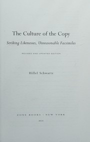 Front cover of Culture of the Copy by Hillel Schwartz
