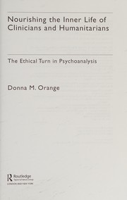 Front cover of Nourishing the Inner Life of Clinicians and Humanitarians by Donna M. Orange