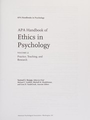 Cover of APA handbook of ethics in psychology by Samuel Knapp
