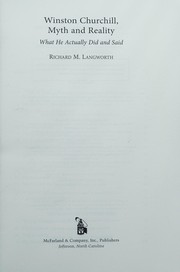 Front cover of Winston Churchill, Myth and Reality by Richard M. Langworth