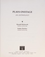 Cover of Plays onstage by Ronald Harold Wainscott