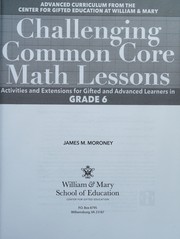 Cover of Challenging Common Core Math Lessons by Center for Gifted Education