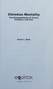 Cover of Christian mentality by Burton L. Mack