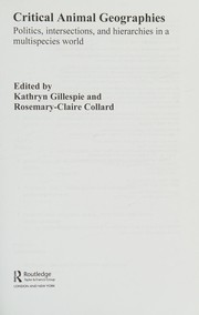 Front cover of Critical Animal Geographies by Kathryn A. Gillespie