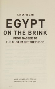 Front cover of Egypt on the brink by Tarek Osman