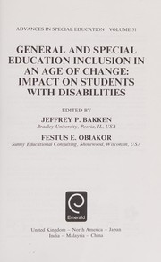 Front cover of General and Special Education Inclusion in an Age of Change by Festus E. Obiakor