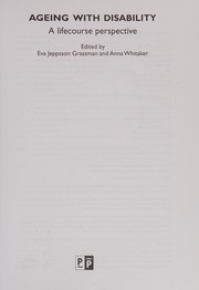 Cover of Ageing with Disability by Eva Jeppsson Grassman