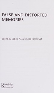 Cover of False and Distorted Memories by Robert Nash