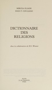 Cover of Dictionnaire des Religions by Mircea Eliade