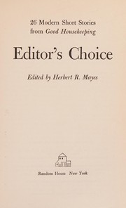Cover of Editor's choice by Herbert R. Mayes