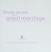 Front cover of Simple secrets of a great marriage by Henry Cloud