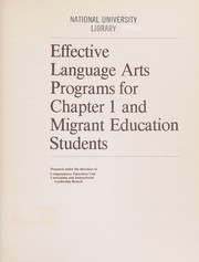 Front cover of Effective language arts programs for Chapter 1 and migrant education student by Phillip C. Gonzales