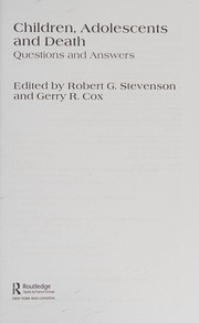 Front cover of Children, Adolescents and Death by Robert G. Stevenson