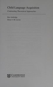 Cover of Child Language Acquisition by Ben Ambridge
