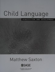 Cover of Child Language by Matthew Saxton