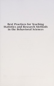 Cover of Best practices for teaching statistics and research methods in the behavioral sciences by Dana S. Dunn