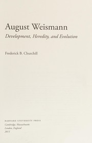 Cover of August Weismann by Frederick B. Churchill