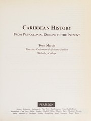 Front cover of Caribbean history by Martin, Tony