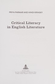 Cover of Critical Literacy in English Literature by Priya Parmar