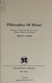 Front cover of Philosophies of history by Grace E. Cairns