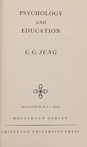 Front cover of Psychologie und Erziehung by Carl Gustav Jung