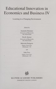 Front cover of Educational innovation in economics and business IV by Jeannette Hommes