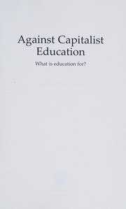 Cover of Against capitalist education by Nadim Bakhshov