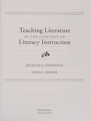 Front cover of Teaching Literature in the Context of Literacy Instruction by Jocelyn Chadwick