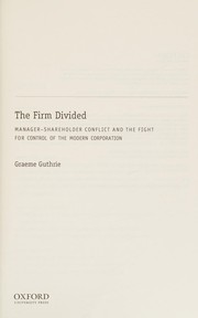 Cover of The firm divided by Graeme A. Guthrie