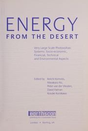 Front cover of Energy from the desert by Keiichi Komoto