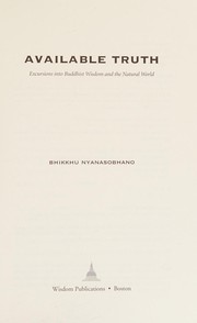 Cover of Available truth by Nyanasobhano Bhikkhu.