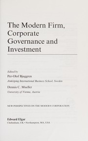 Front cover of The modern firm, corporate governance and investment by Per-Olof Bjuggren