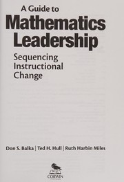 Front cover of A guide to mathematics leadership by Don S. Balka