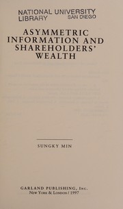 Front cover of ASYMMETRIC INFORMATION (Financial Sector of the American Economy) by Min
